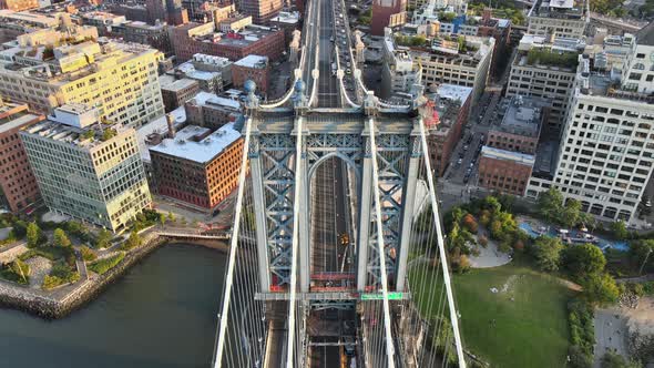 Manhattan Bridge at Landscape Looking to Beautiful View of New York City