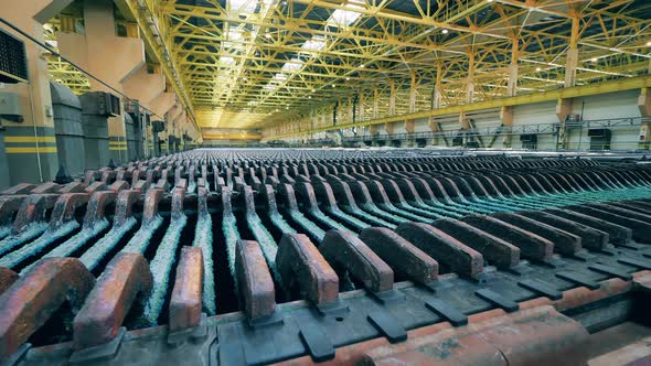 Factory Premises with a Production Line of Copper Pieces