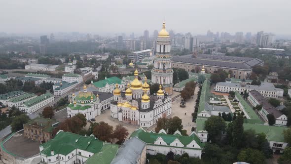 Kyiv, Ukraine Aerial View in Autumn : Kyiv-Pechersk Lavra. Kiev