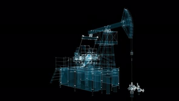 Working Oil Pump Jacks Hologram