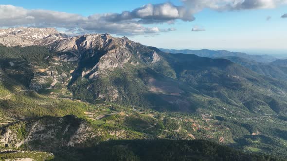 Mountain landscape high in the mountains aerial view 4 K