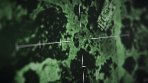 Military Warzone Surveillance Software Focuses On Combat Tank In Night-vision alt