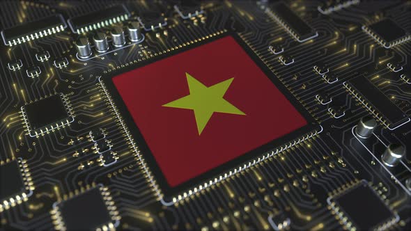 Flag of Vietnam on the Operating Chipset