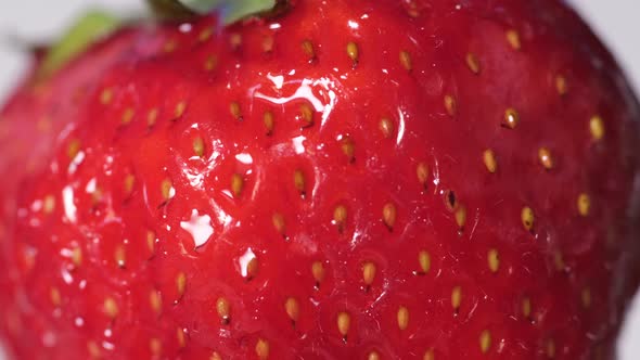 Close Up of Juicy Strawberries on a Gray Background