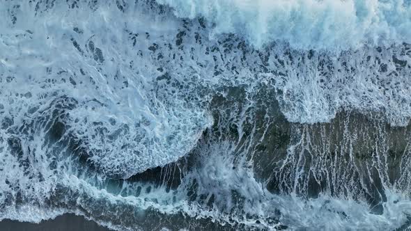 Sea waves in a storm aerial view 4 K