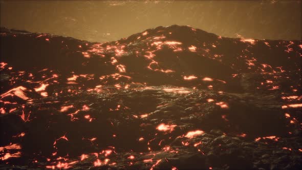 Lava Fields and Hills at Active Volcano