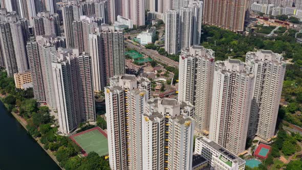 Aerial view of Hong Kong city