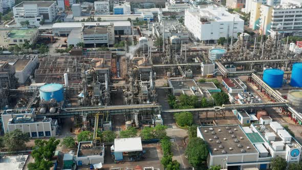 Top view of industrial factory in Hong Kong