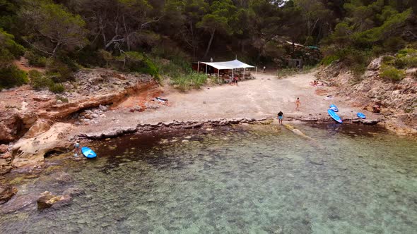 Cala Xuclar beach in Ibiza, Spain