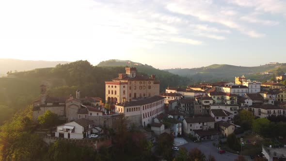 Barolo and Medieval Castle in Langhe, Piedmont Italy