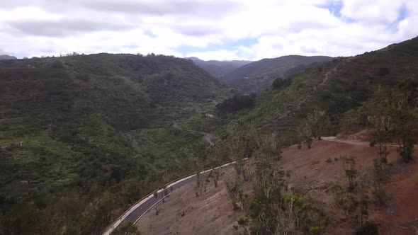 Drone view of the Mirador de Abrante viewpoint in Gomera - Canary Islands