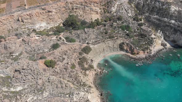 Aerial drone video from western Malta, Mgarr area, Fomm ir-Rih bay.