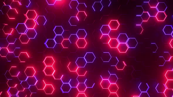 Hexagons Glowing Background 03 - 4K