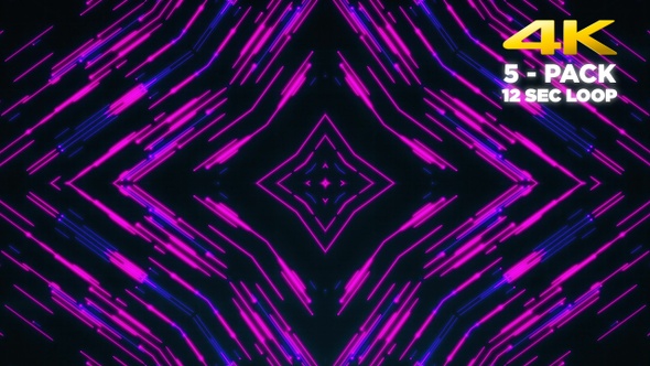 Neon Kaleidoscope Background - 5 Pack