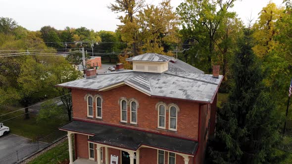 Oberlin Heritage Center in Oberlin Ohio.  Aerial drone footage