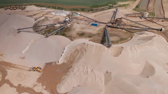 Sand Mining Factory Aerial View