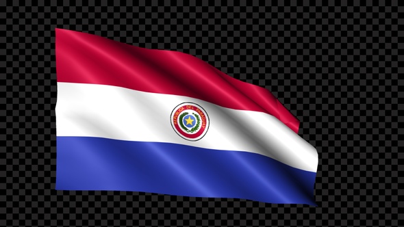 Paraguay Flag Blowing In The Wind