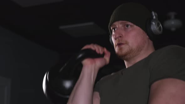 Arm Exercise with a Heavy Kettlebell