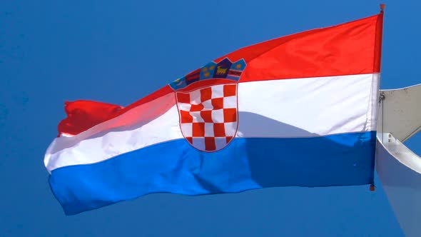 Croatia Flag Waving in the Wind