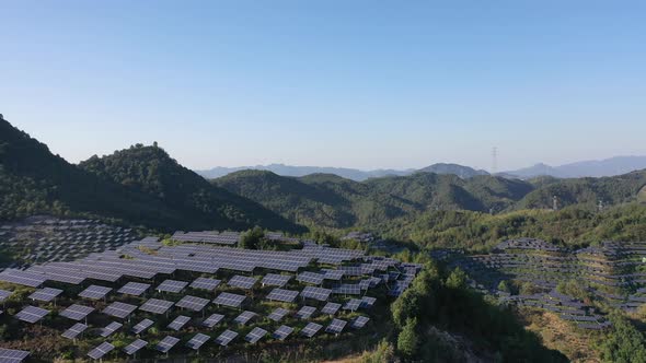 Solar power station in montain