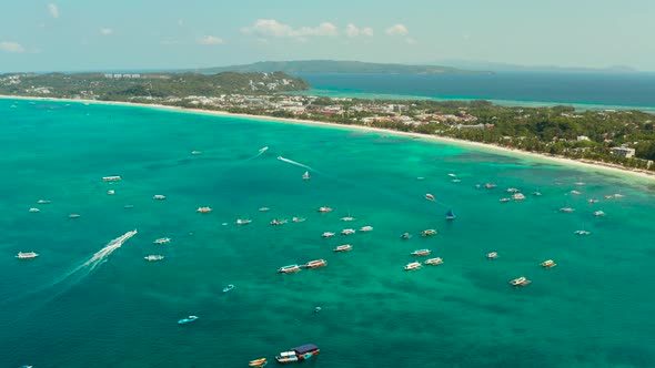 Boracay Island with White Sandy Beach Philippines