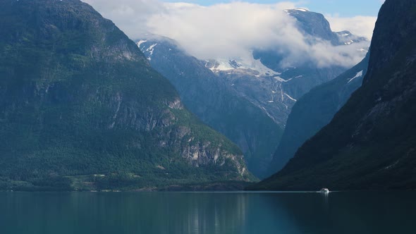 Beautiful Nature Norway Natural Landscape Lovatnet Lake