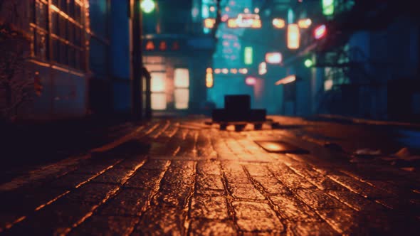 Bokeh Lights on Night Street in Asia alt
