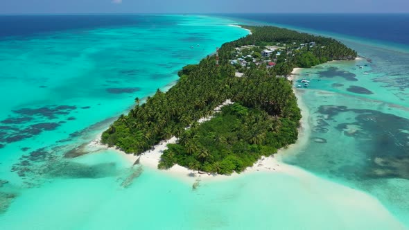 Aerial view seascape of beautiful coastline beach journey by turquoise ocean and white sandy backgro