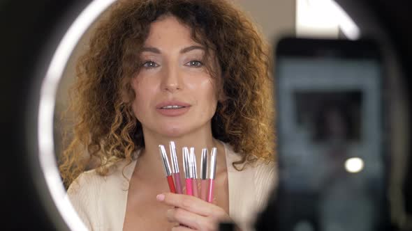 Beautiful Middleaged Beauty Blogger Talks About Lip Liners