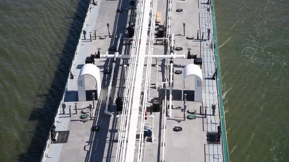 grey deck of oil tanker