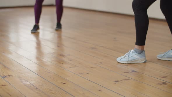 Closeup Shot of Womans Feet Dancing in Ballroom