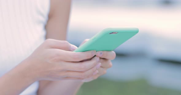 Woman using mobile phone