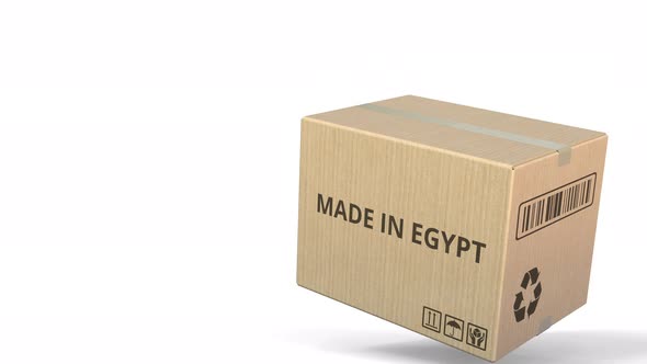 Falling Carton with MADE IN EGYPT Text