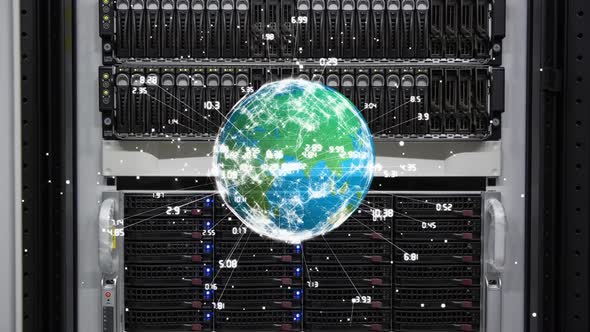 Rotating globe with data alt