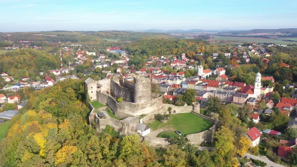 Aerial view of Bolkow Castle