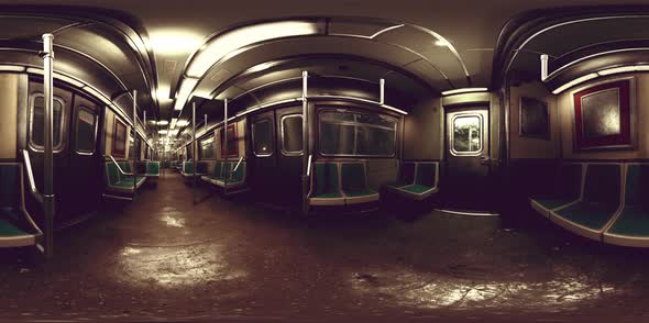 VR360 Old Underground Subway Metro Wagon