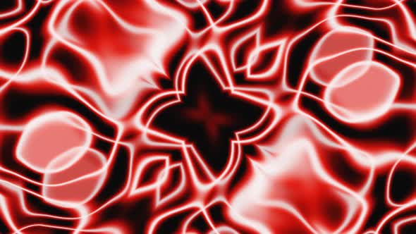 Vj Loop Red Led Neon Abstract Flower Animation