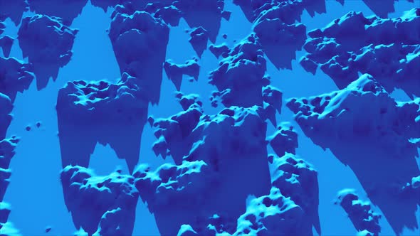 Blue Abstract Mountains 4k