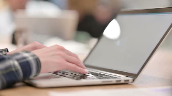 Female Hands Typing on Laptop Close Up