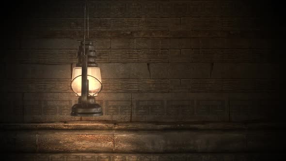 Ramadan Lantern Hanging On A Mural Background, 3D Animation 3