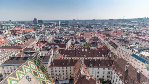 Panoramic Aerial View of Vienna Austria From South Tower of St