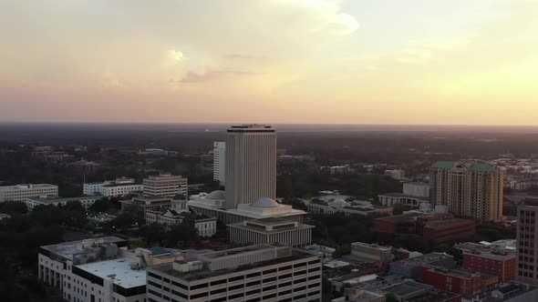 Aerial Video Florida State Capitol Downtown Tallahassee Fl