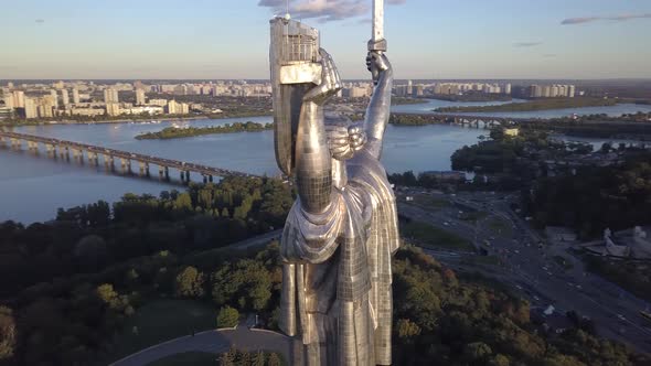 Monument Motherland. Aerial. Kyiv. Ukraine