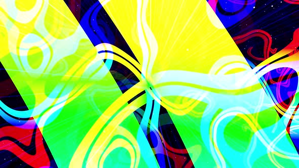 Motion Graphic Abstract Colorful Looped Bg Modern Art Fly in Art Space Multilayer Structure with