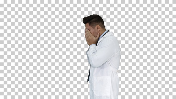 Tired Doctor Passing By, Alpha Channel