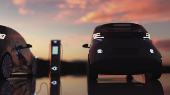 Electric Cars at Charging Station