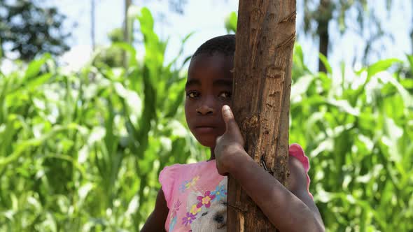 African Girl Looking at Camera