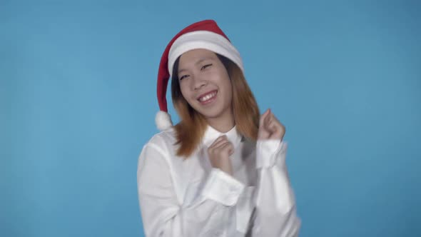 Beautiful Korean Female Celebrating Christmas