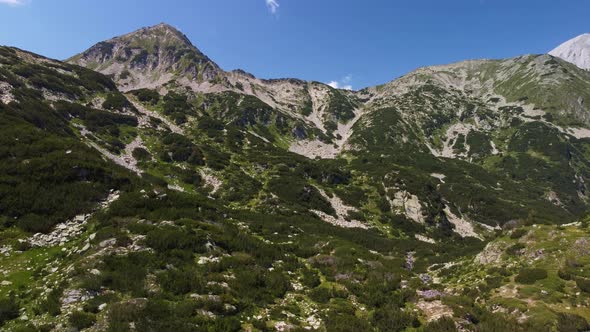 Aerial View of the Pirin Mountains at Summer Day