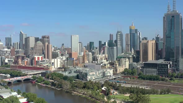 Melbourne Australia City Centre and CBD From the Air